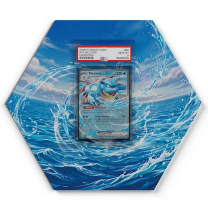 30/142 Blastoise EX Pokémon Card Artwork Hexagon Display
