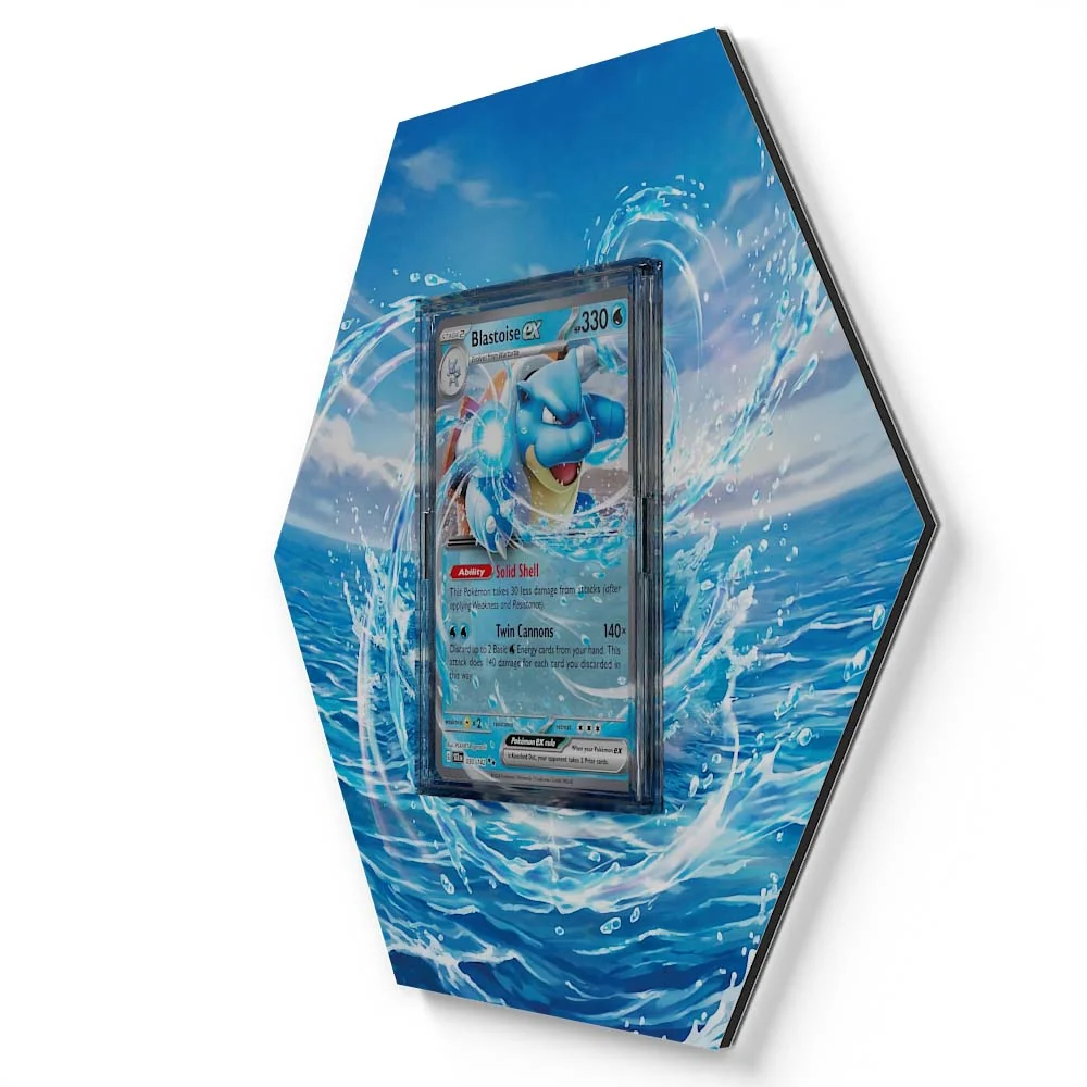 30/142 Blastoise EX Pokémon Card Artwork Hexagon Display