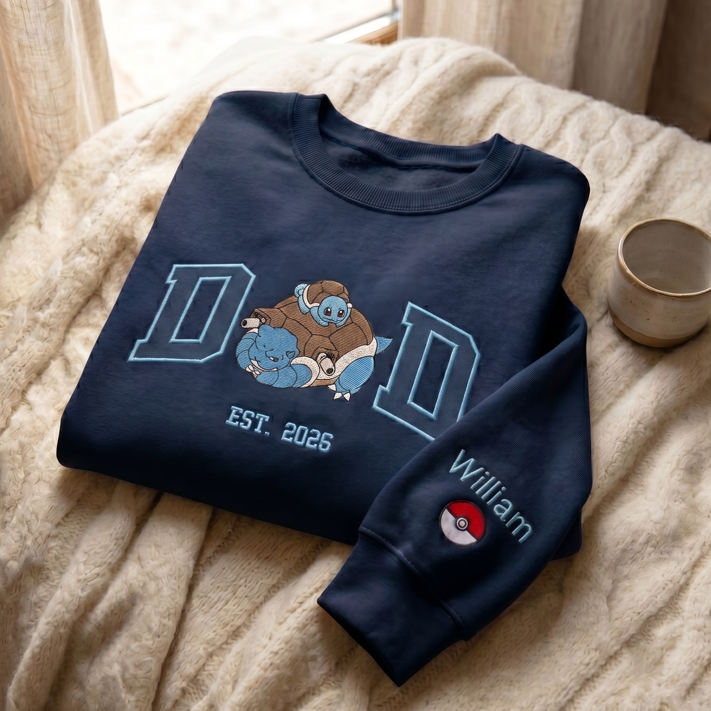 Embroidered PKM Characters Father's Day Gift Hoodie Sweatshirt T-Shirt