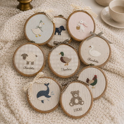 Custom Pet Portrait Embroidery Hoop – Personalized Animal Memorial Wall Art