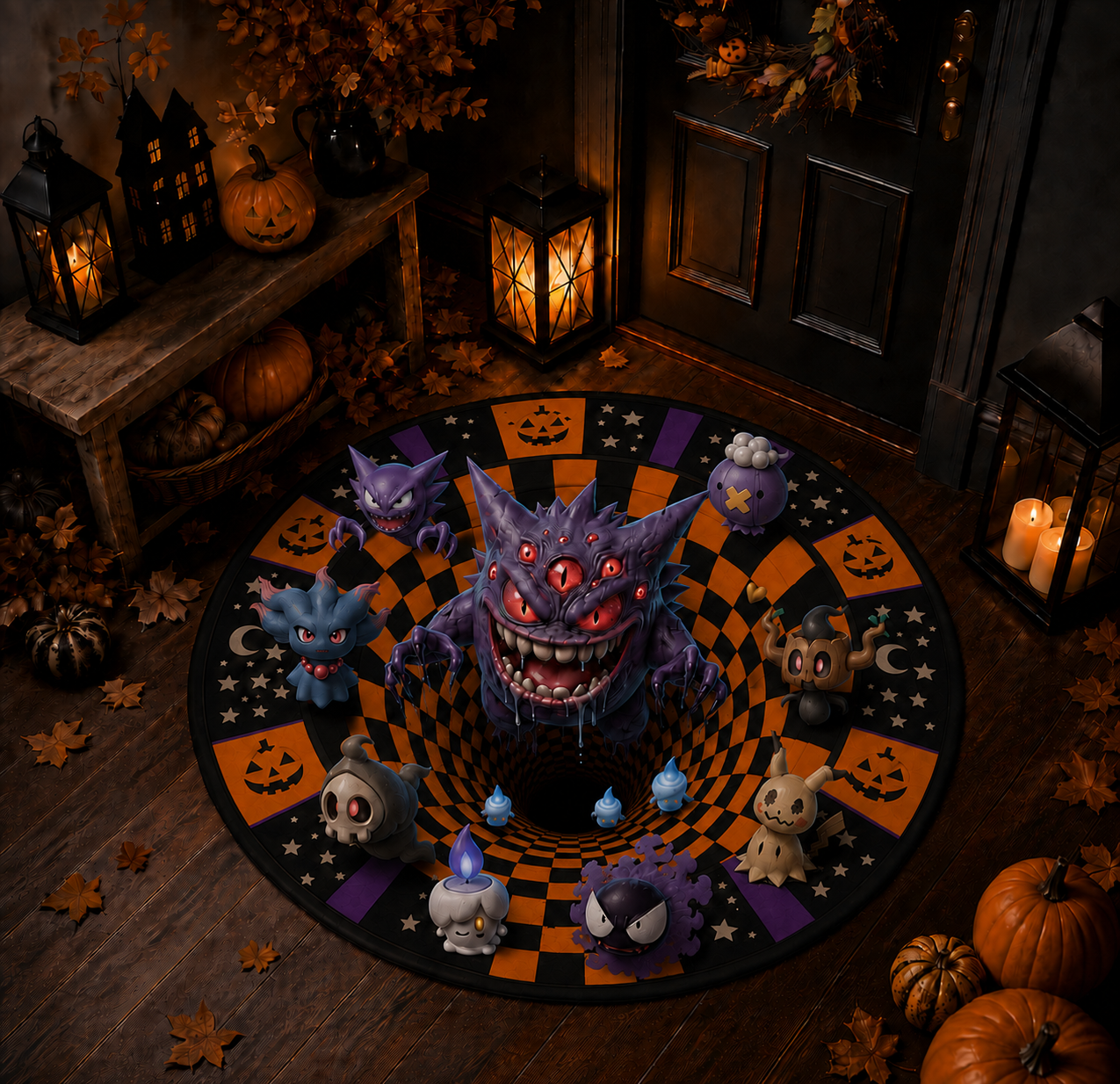 PKM 3D Illusion Round Halloween Doormat