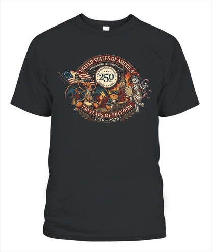 PKM Founding To Freedom 250 Years Of Freedom Graphic Apparel
