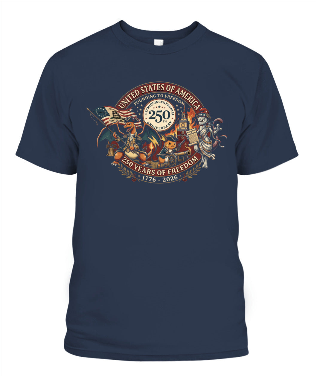 PKM Founding To Freedom 250 Years Of Freedom Graphic Apparel