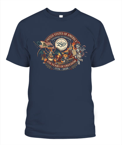 PKM Founding To Freedom 250 Years Of Freedom Graphic Apparel