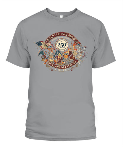 PKM Founding To Freedom 250 Years Of Freedom Graphic Apparel