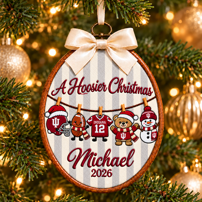 Personalized Football Team Custom Name Christmas Hoop