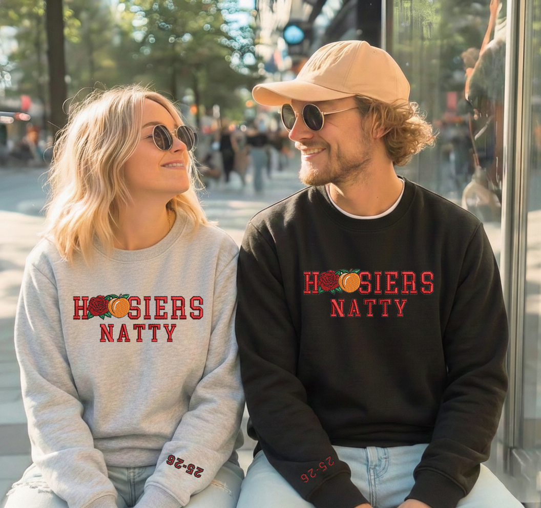Embroidered Hoosiers Champs Sweatshirt: Rose & Peach Bowl 25/26 Quarter-Zip Sweatshirt, Hoodie Sweatshirt T-Shirt