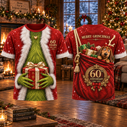 Christmas 60th Anniversary AOP T-Shirt Sweatshirt Hoodie