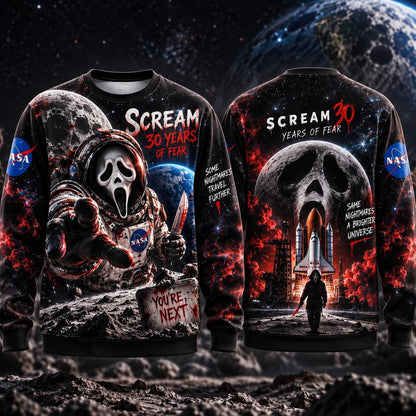 Halloween Scream Out Space AOP T-Shirt Sweatshirt Hoodie