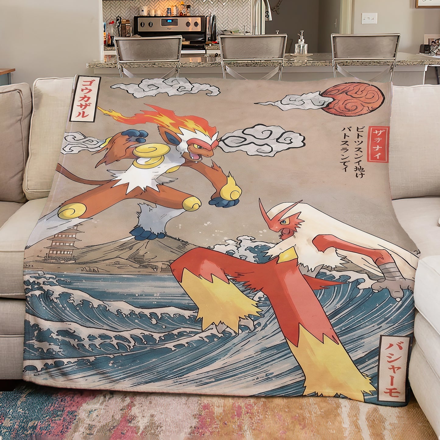 PKM Infernape & Blaziken Custom Fleece Blanket