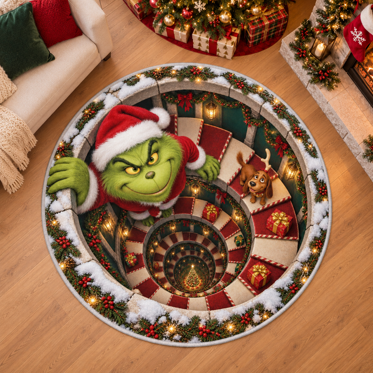 Christmas Grinch Custom Floor Mat