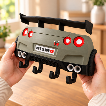 R35 Key Holder, Back to the Future Inspired Wall Key Rack, 3D Printed Car Key Holder