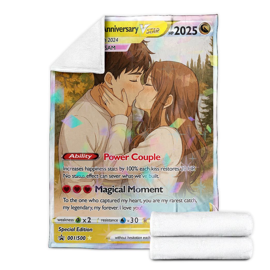 Personalized PKM Couple Photo Art Blanket - Anniversary Edition