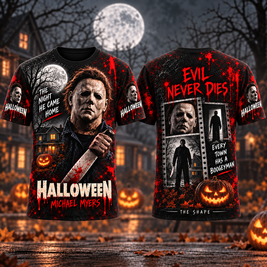 Halloween Michael Myers AOP T-Shirt Sweatshirt Hoodie