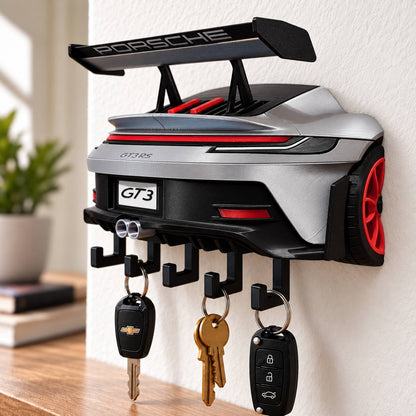 Porsche GT3 Key Holder, Back to the Future Inspired Wall Key Rack, 3D Printed Car Key Holder