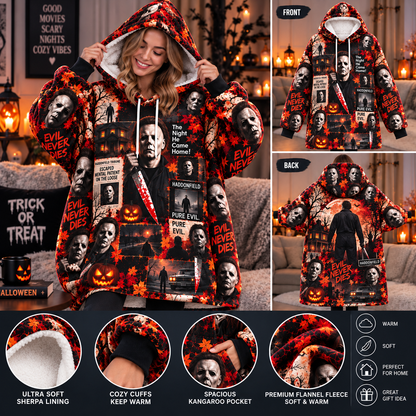 Halloween Michael Myers AOP Blanket Hoodie