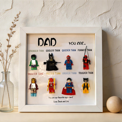 Personalized Superhero Minifigure Frame Best Dad Gift