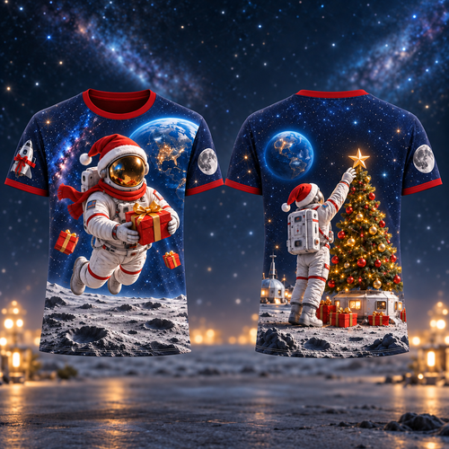 Christmas Out Space AOP T-Shirt Sweatshirt Hoodie