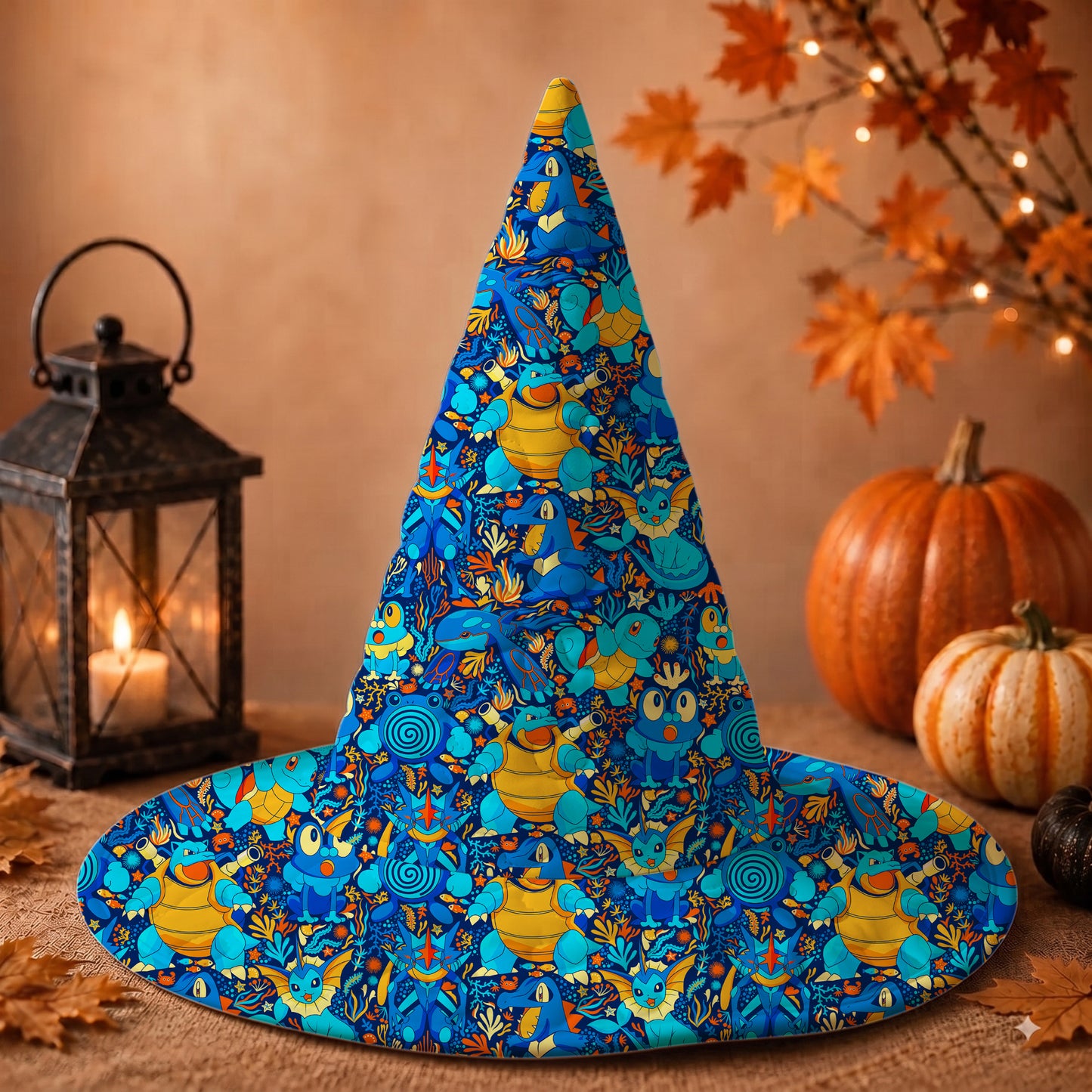 PKM Water Type Custom Halloween Witch Hat
