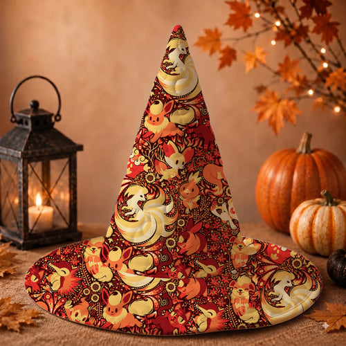 PKM Fire Type Custom Halloween Witch Hat