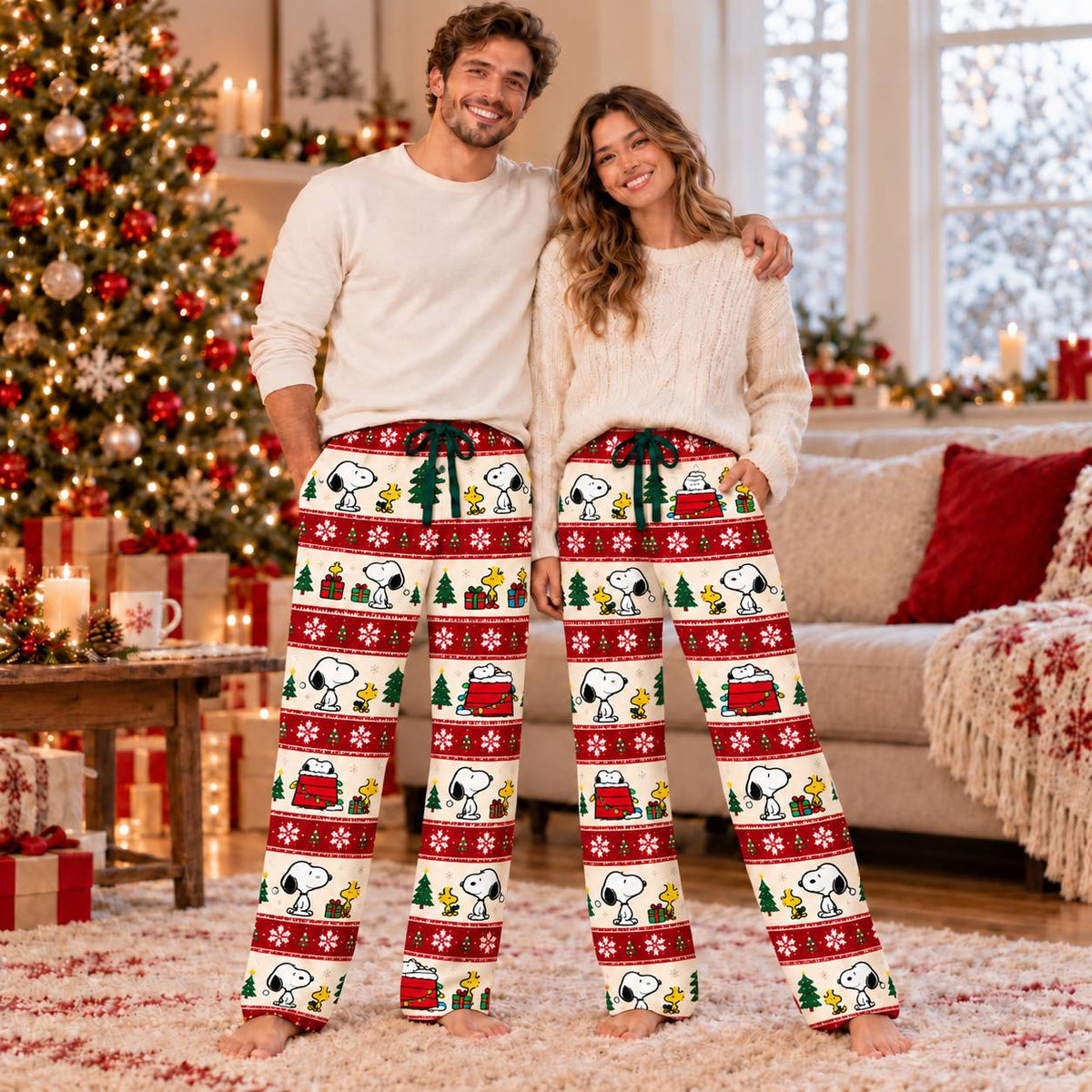 Snoopy and Woodstock Christmas Lounge Pants