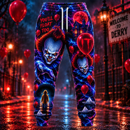 Halloween Neon Pennywise AOP T-Shirt Sweatshirt Hoodie