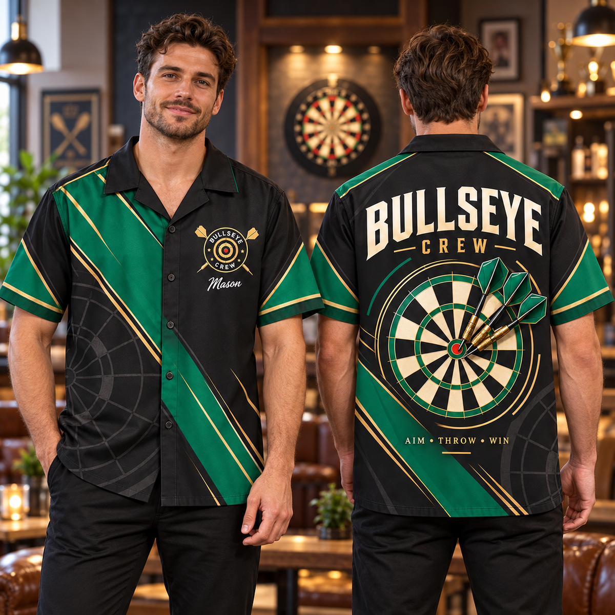 Custom Retro Darts Shirt | Personalized Team Name & Player Name