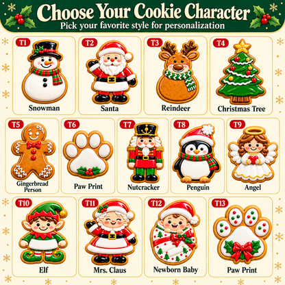 3D Raised Acrylic Family & Pet Christmas Cookie Tray Ornament, Custom Names