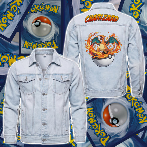 PKM Charizard Custom Lightweight Denim Jacket