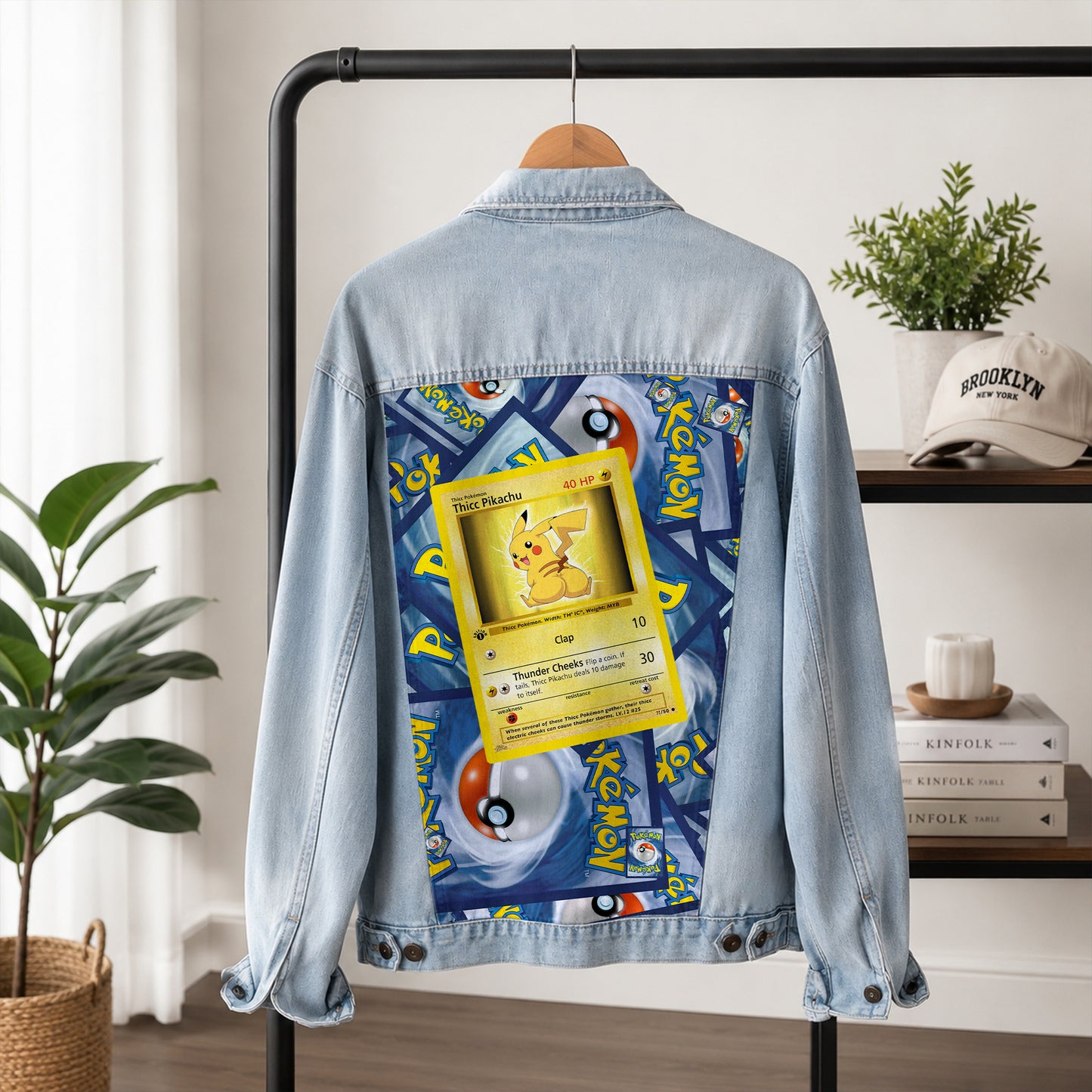 PKM Thicc Pikachu Custom Lightweight Denim Jacket