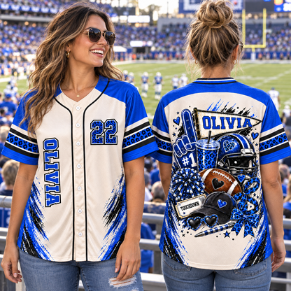 Personalized Football Bow Jersey – Custom Name, Number & Team Colors
