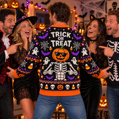 Halloween Funny Trick Or Treat Ugly Sweatshirt