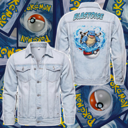 PKM Blastoise Custom Lightweight Denim Jacket