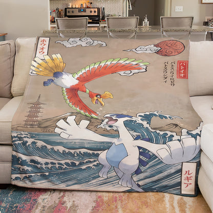 PKM Ho-Oh & Lugia Custom Fleece Blanket