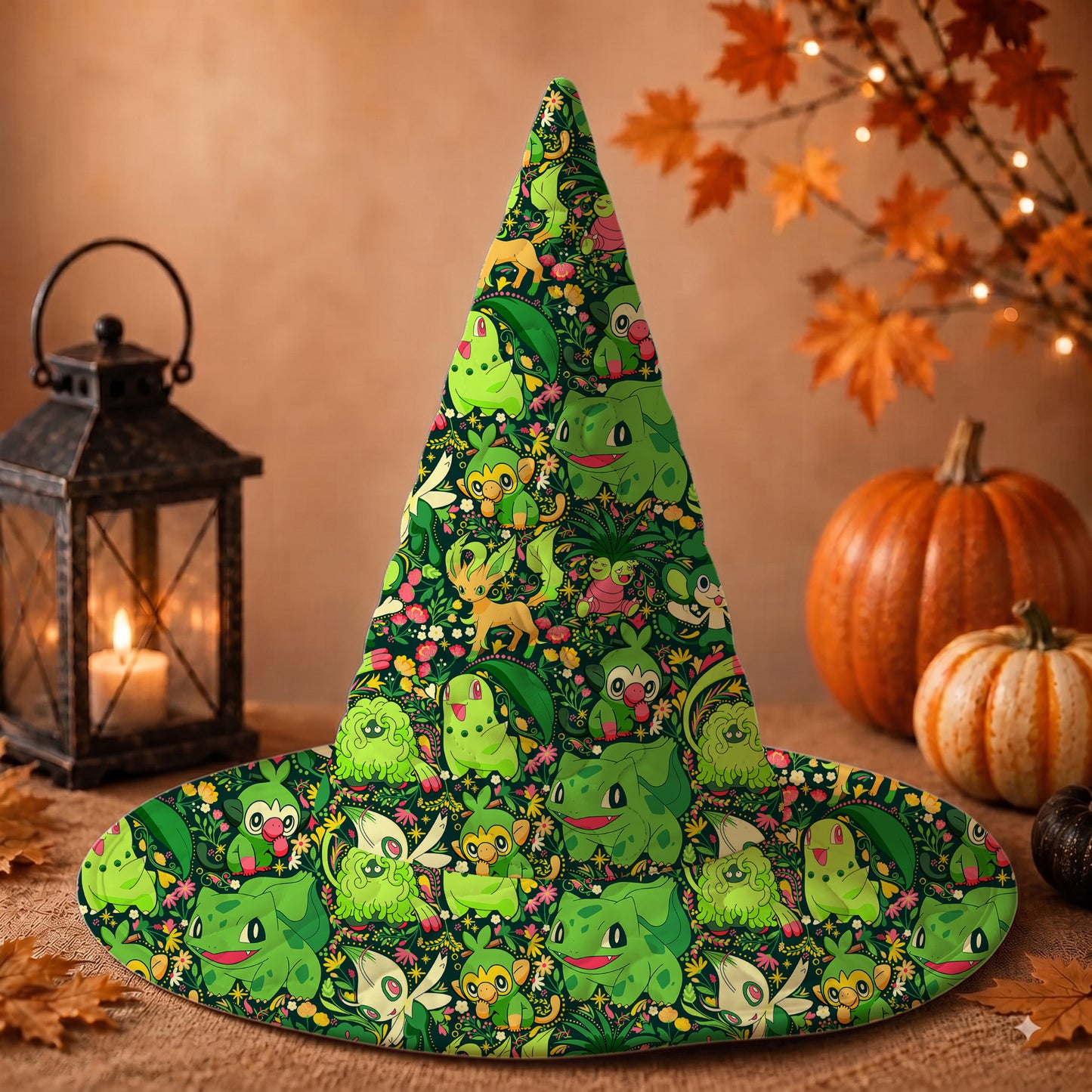 PKM Grass Type Custom Halloween Witch Hat