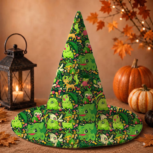 PKM Grass Type Custom Halloween Witch Hat
