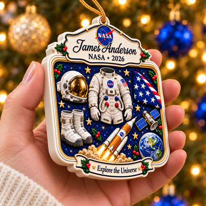 Personalized 3D Raised Acrylic NASA Custom Name Ornament