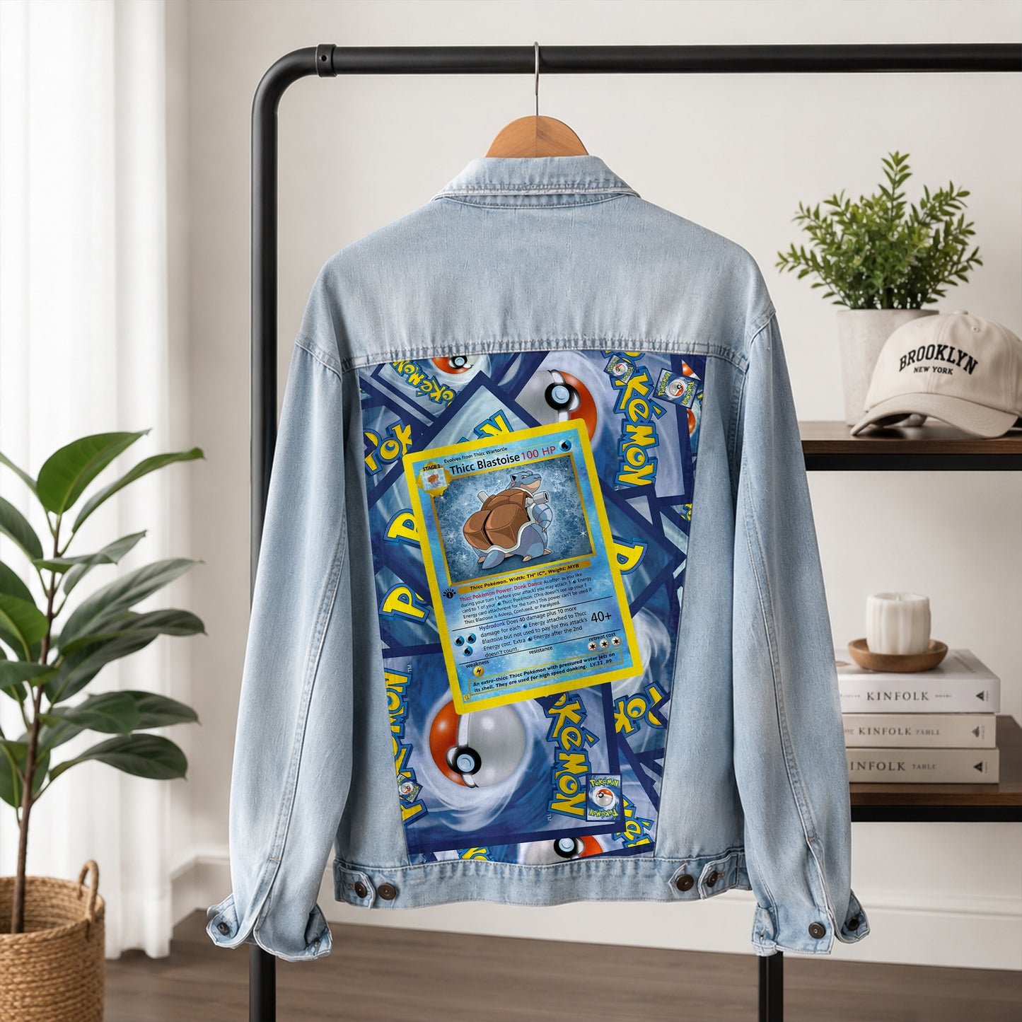 PKM Thicc Blastoise Custom Lightweight Denim Jacket