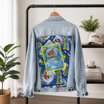 PKM Thicc Blastoise Custom Lightweight Denim Jacket
