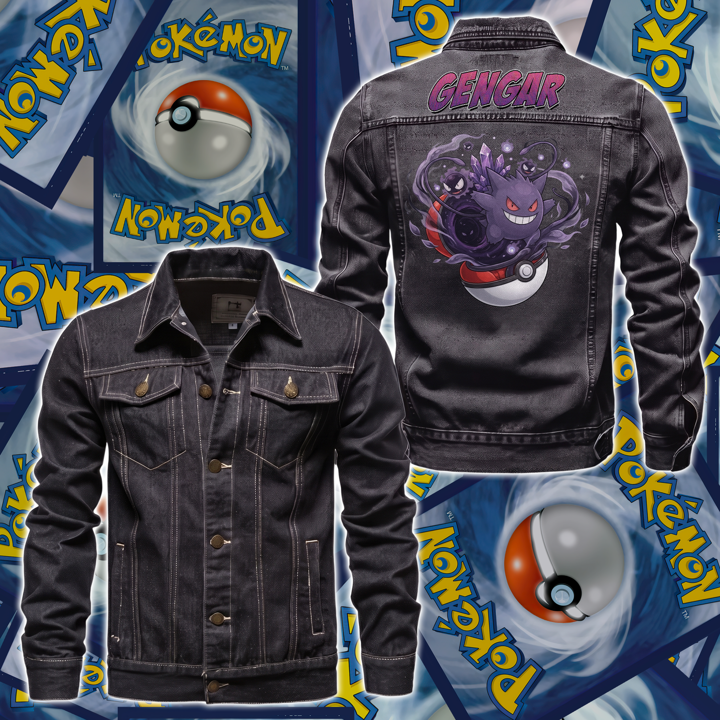 PKM Gengar Custom Lightweight Denim Jacket