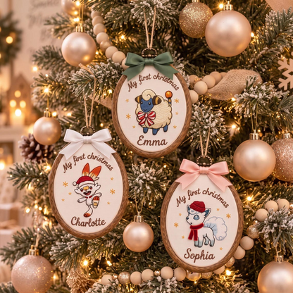 PKM Personalized Embroidered Baby First Christmas Hoop