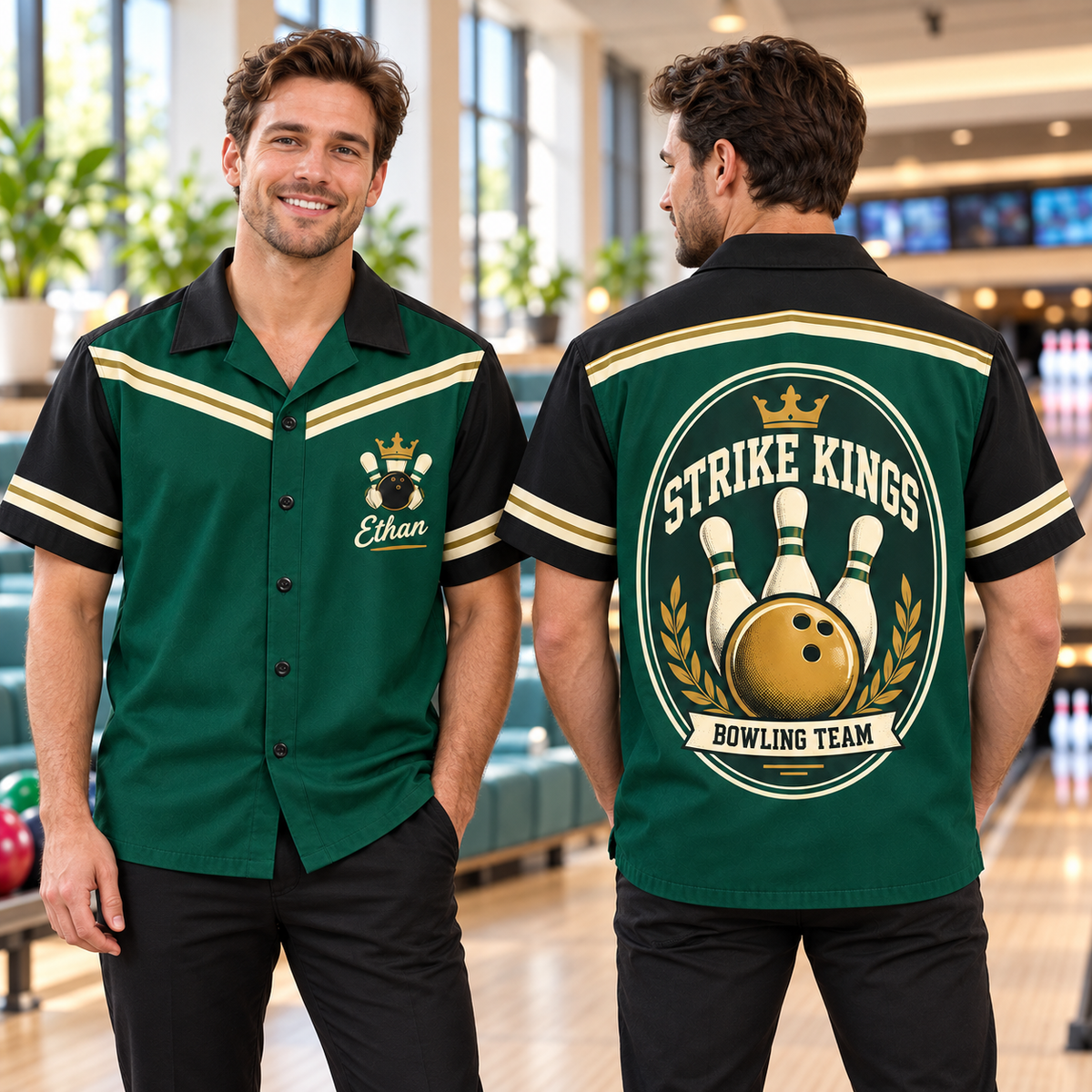 Custom Retro Bowling Shirt | Personalized Team Name & Player Name