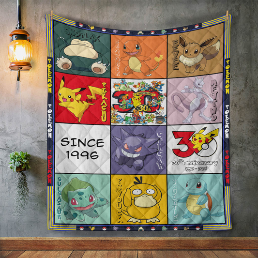 Anime Poke 30th Anniversary Custom Quilt