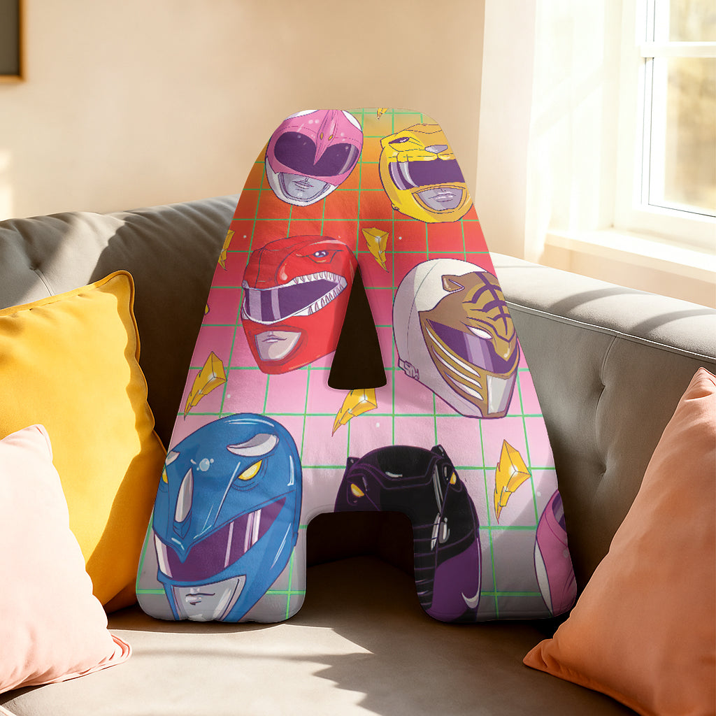 Mighty Morphin Power Rangers Alphabet Custom Shaped Pillow