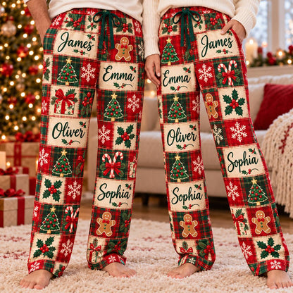 Personalized Christmas Lounge Pants with Family Names