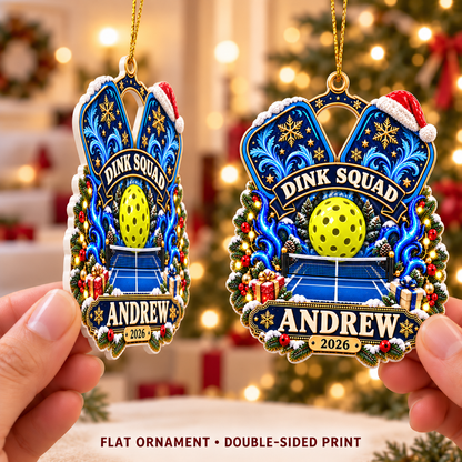 Personalized Custom Pickleball Team Acrylic Ornament – Custom Name Holiday Gift
