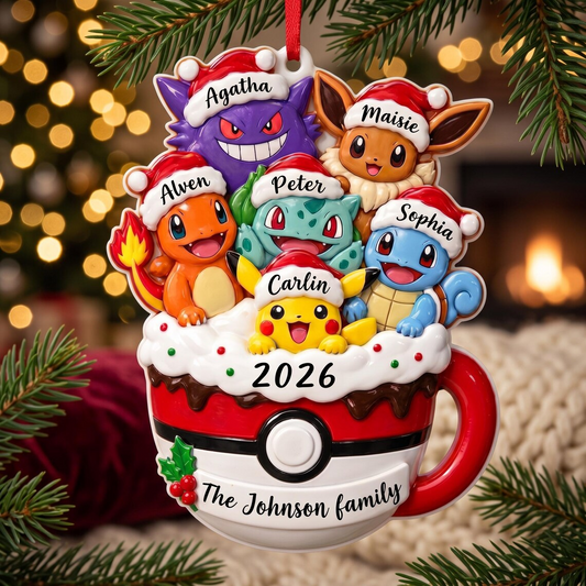 Personalized PKM Custom Name 2D Flat Acrylic Ornament