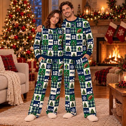 Personalized Seahawks Christmas Sweatshirt and Lounge Pants