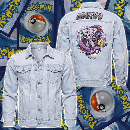 PKM Mewtwo Custom Lightweight Denim Jacket