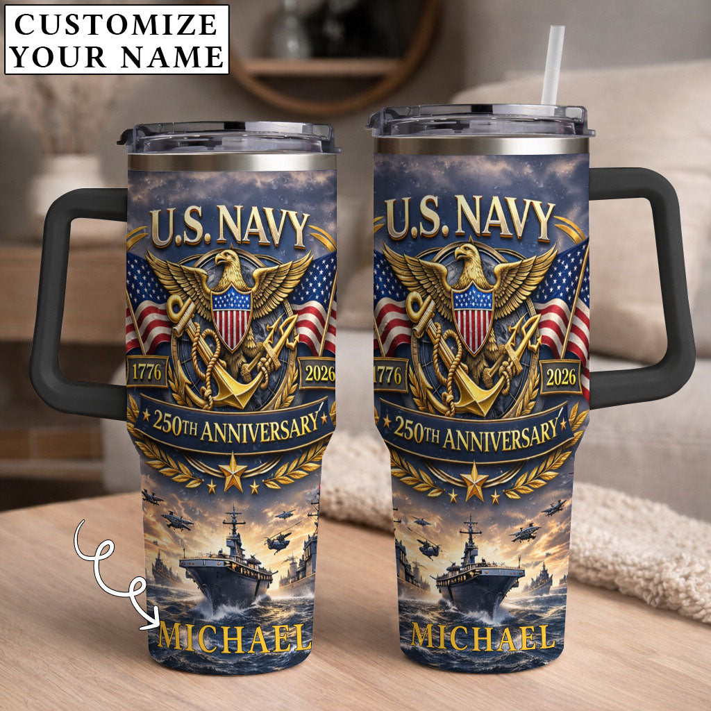 USA 250th Anniversary U.S. Navy - Custom Name 40oz Tumbler